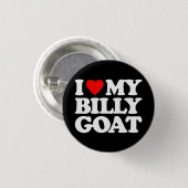 BADGE ROND 2,50 CM J'AIME MA CHÈVRE DE BILLY (Devant & derrière)