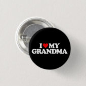 BADGE ROND 2,50 CM J'AIME MA GRAND-MAMAN (Devant & derrière)