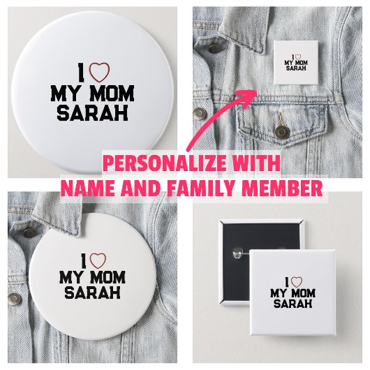 Badge Rond 2,50 Cm J'aime ma mère