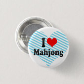 Badge Rond 2,50 Cm J'aime Mahjong (Devant & derrière)