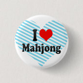 Badge Rond 2,50 Cm J'aime Mahjong (Devant)