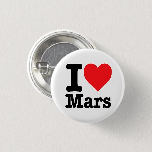 Badge Rond 2,50 Cm "J'aime Mars" (Devant & derrière)