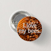 Badge Rond 2,50 Cm J'aime mes abeilles (Devant & derrière)