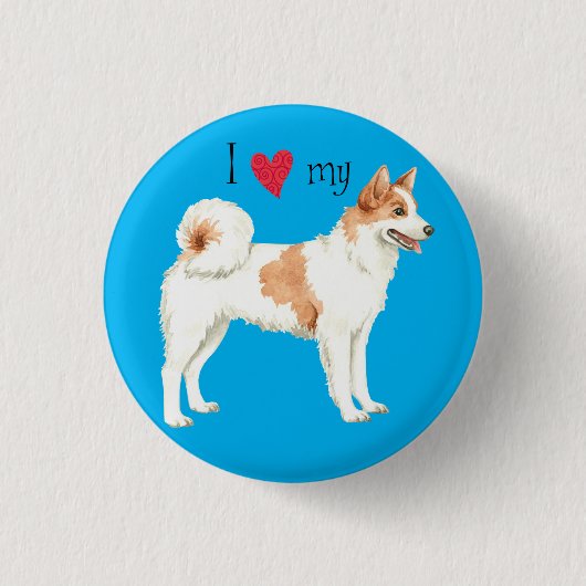 Badge Rond 2,50 Cm J'aime mes Norrbottenspets (Devant)
