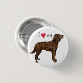Badge Rond 2,50 Cm J'aime mon American Water Spaniel (Devant & derrière)