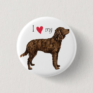 Badge Rond 2,50 Cm J'aime mon American Water Spaniel