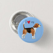 Badge Rond 2,50 Cm J'aime mon beagle (Devant & derrière)