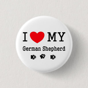 Badge Rond 2,50 Cm J'aime mon berger allemand