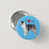 Badge Rond 2,50 Cm J'aime mon berger australien (Devant & derrière)