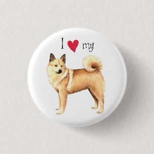 Badge Rond 2,50 Cm J'aime mon Buhund norvégien