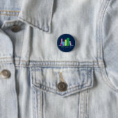 Badge Rond 2,50 Cm J'aime mon club de lecture moderne en bleu (En situation)