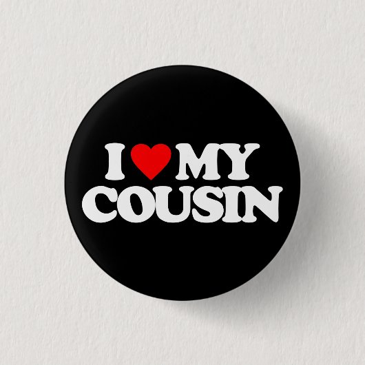 BADGE ROND 2,50 CM J'AIME MON COUSIN (Devant)