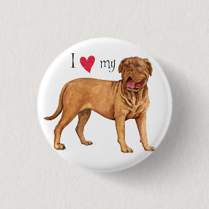 Badge Rond 2,50 Cm J'aime mon Dogue de Bordeaux