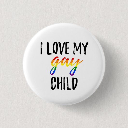 Badge Rond 2,50 Cm J'aime mon enfant gai (Devant)
