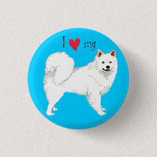 Badge Rond 2,50 Cm J'aime mon Eskie