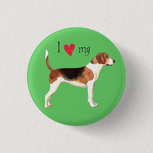 Badge Rond 2,50 Cm J'aime mon Harrier (Devant)