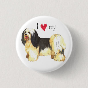 Badge Rond 2,50 Cm J'aime mon Havanese