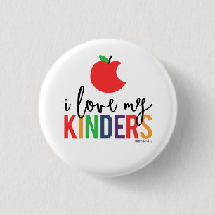 Badge Rond 2,50 Cm J'aime mon Kinders - bouton d'Apple petit