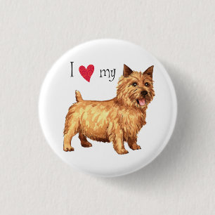 Badge Rond 2,50 Cm J'aime mon Norwich Terrier
