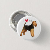Badge Rond 2,50 Cm J'aime mon Terrier gallois (Devant & derrière)