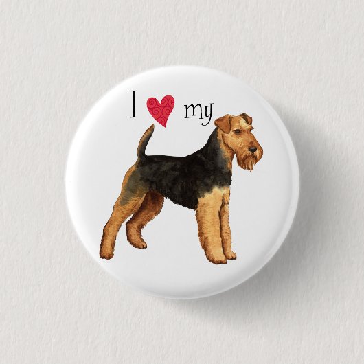 Badge Rond 2,50 Cm J'aime mon Terrier gallois (Devant)