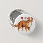 Badge Rond 2,50 Cm J'aime mon Toller (Devant & derrière)