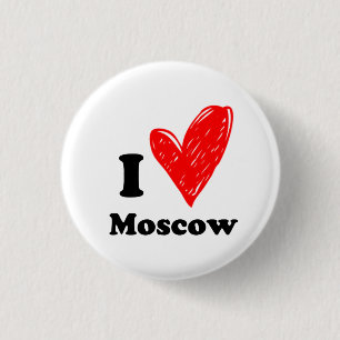 Badge Rond 2,50 Cm J'aime Moscou