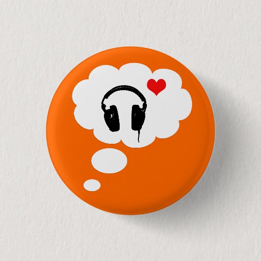Badge Rond 2,50 Cm J'aime penser à la musique (Devant)