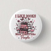 Badge Rond 2,50 Cm J'Aime Plus Les Livres Que... (Devant)