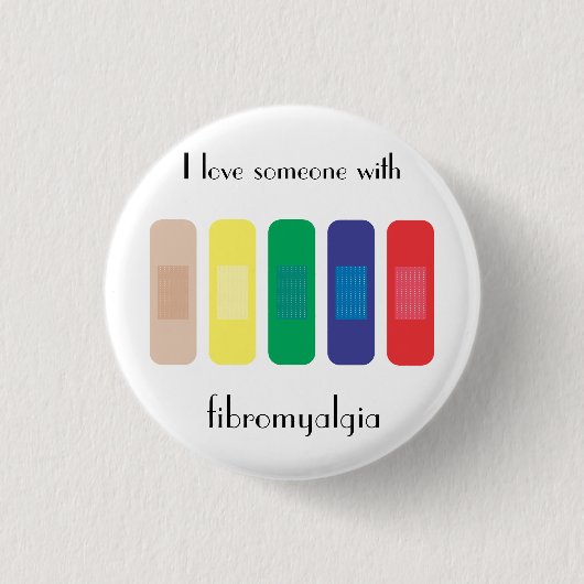 Badge Rond 2,50 Cm J'aime quelqu'un avec la fibromyalgie (Devant)