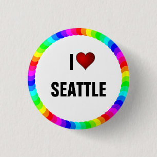 Badge Rond 2,50 Cm J'aime Seattle bouton pinback