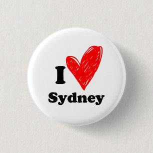 Badge Rond 2,50 Cm J'aime Sydney