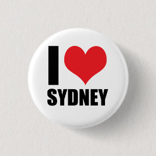 Badge Rond 2,50 Cm J'aime Sydney