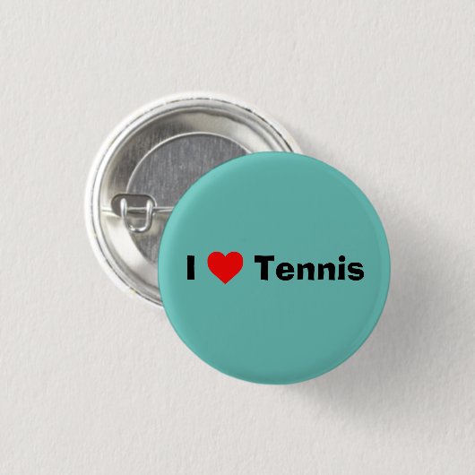 Badge Rond 2,50 Cm J'aime Tennis Mint Green (Devant & derrière)