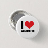 Badge Rond 2,50 Cm J'aime Washington (Devant & derrière)