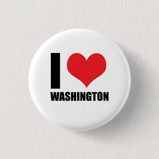 Badge Rond 2,50 Cm J'aime Washington (Devant)
