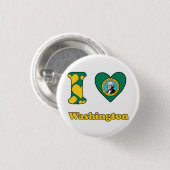 Badge Rond 2,50 Cm J'aime Washington (Devant & derrière)