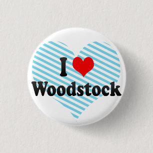 Badge Rond 2,50 Cm J'aime Woodstock, Canada