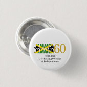 Badge Rond 2,50 Cm JAMAICA 60e anniversaire de l'indépendance (Devant & derrière)