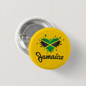 Badge Rond 2,50 Cm Jamaïcain Love Jah Rastafari Reggae Rasta Button (Devant & derrière)