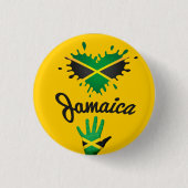 Badge Rond 2,50 Cm Jamaïcain Love Jah Rastafari Reggae Rasta Button (Devant)