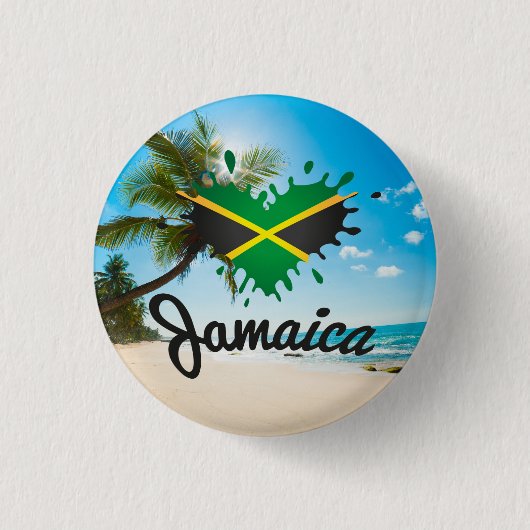 Badge Rond 2,50 Cm Jamaïque - Fier Jamaïcain - Bouton (Devant)