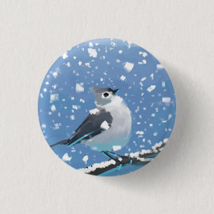 Badge Rond 2,50 Cm Janvier enneigé