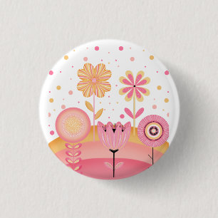 Badge Rond 2,50 Cm Jardin aux citrons roses