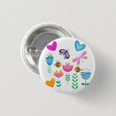 Badge Rond 2,50 Cm Jardin des abeilles heureuses (Devant & derrière)