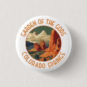 Badge Rond 2,50 Cm Jardin des Dieux Colorado Springs en détresse Cir
