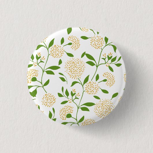 Badge Rond 2,50 Cm Jardin Fleur sauvage de Dandelion vert jaune (Devant)