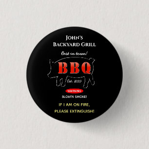 Badge Rond 2,50 Cm Jardin Grill Master Grill BBBQ Pin Shirt