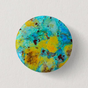 Badge Rond 2,50 Cm Jasper Chrysocolla Bleu