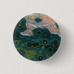 Badge Rond 2,50 Cm Jasper océan à taches vertes